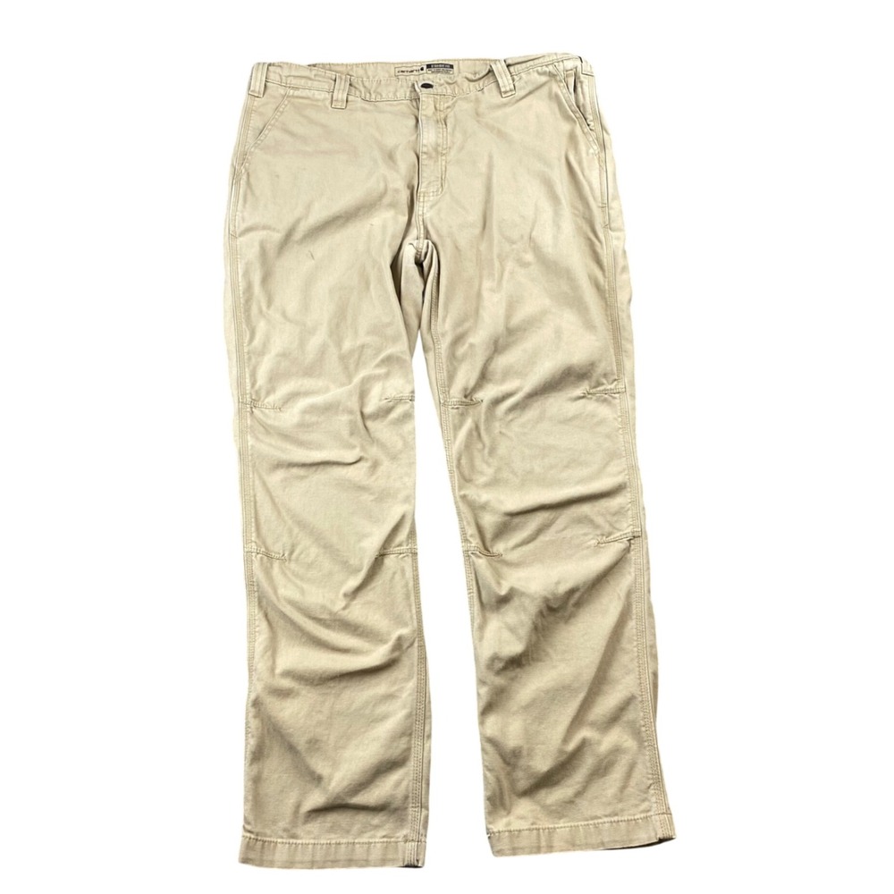 Carhartt Rugged Flex Straight Fit Canvas Work Pant Tan Khaki 40x32 102821-253